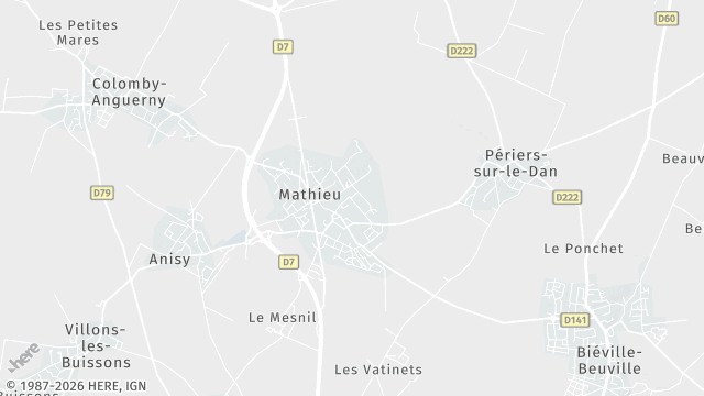 Carte de la zone d'intervention à Mathieu
