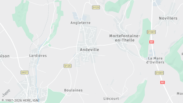 Carte de la zone d'intervention à Andeville