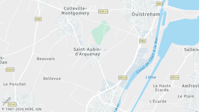 Carte de la zone d'intervention à Saint-Aubin-d'Arquenay