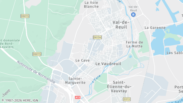 Carte de la zone d'intervention à Le Vaudreuil