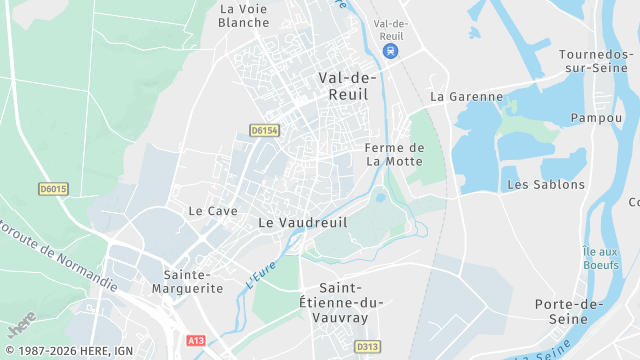 Carte de la zone d'intervention à Val-de-Reuil