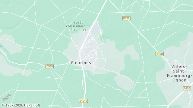 Carte de la zone d'intervention à Fleurines
