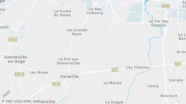 Carte de la zone d'intervention à Varaville