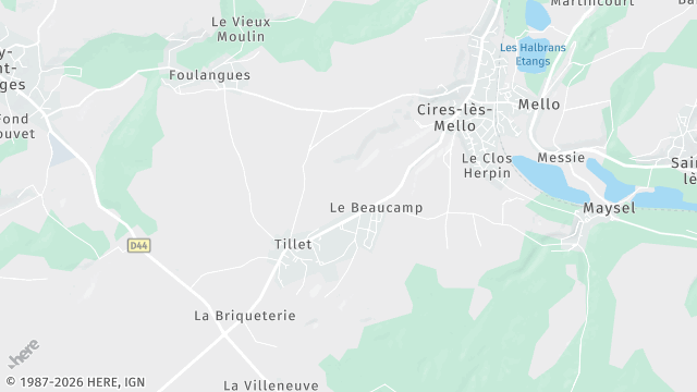 Carte de la zone d'intervention à Cires-lès-Mello
