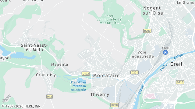 Carte de la zone d'intervention à Montataire