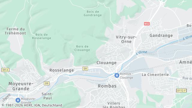 Carte de la zone d'intervention à Clouange