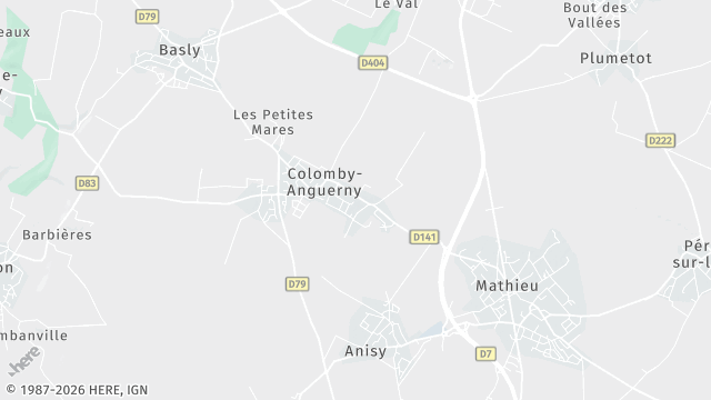 Carte de la zone d'intervention à Colomby-Anguerny