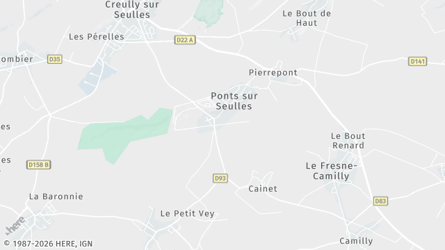 Carte de la zone d'intervention à Ponts sur Seulles