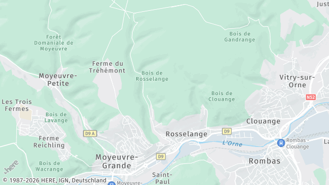 Carte de la zone d'intervention à Rosselange