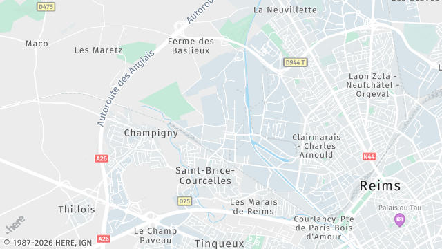 Carte de la zone d'intervention à Saint-Brice-Courcelles