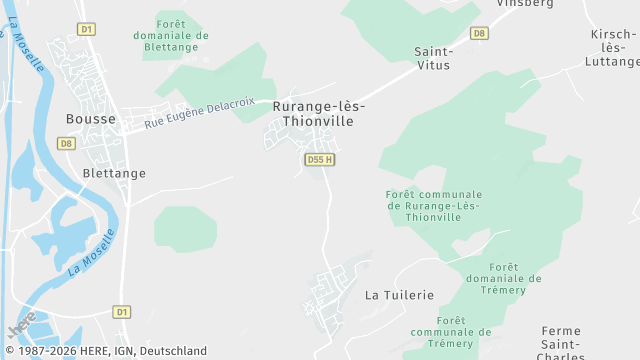 Carte de la zone d'intervention à Rurange-lès-Thionville