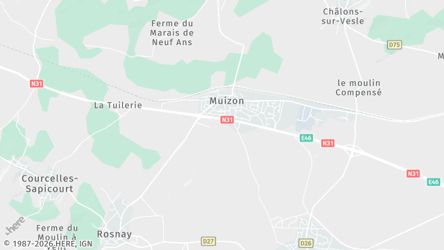 Carte de la zone d'intervention à Muizon