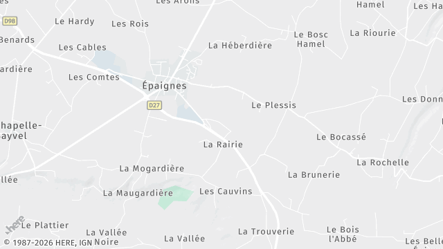 Carte de la zone d'intervention à Épaignes