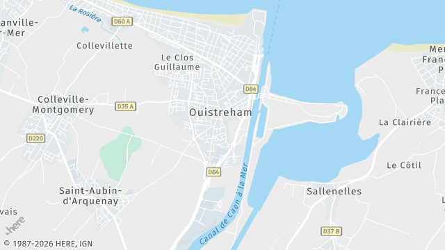 Carte de la zone d'intervention à Ouistreham