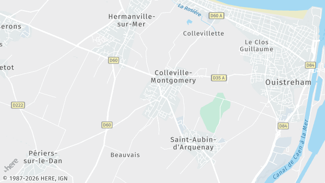 Carte de la zone d'intervention à Colleville-Montgomery