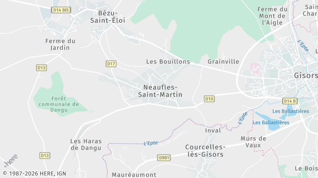 Carte de la zone d'intervention à Neaufles-Saint-Martin