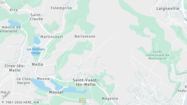Carte de la zone d'intervention à Saint-Vaast-lès-Mello