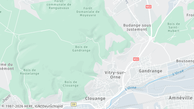 Carte de la zone d'intervention à Vitry-sur-Orne