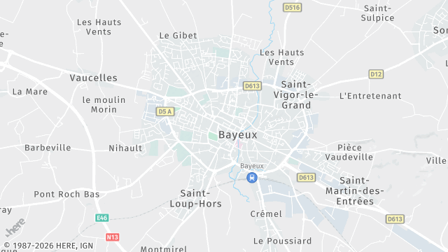 Carte de la zone d'intervention à Bayeux