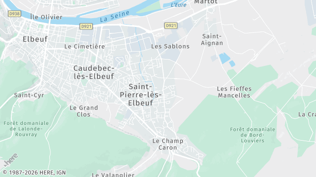 Carte de la zone d'intervention à Saint-Pierre-lès-Elbeuf