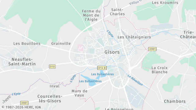 Carte de la zone d'intervention à Gisors