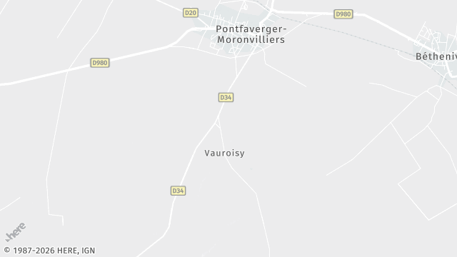 Carte de la zone d'intervention à Pontfaverger-Moronvilliers