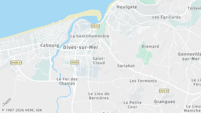 Carte de la zone d'intervention à Dives-sur-Mer
