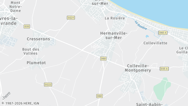 Carte de la zone d'intervention à Hermanville-sur-Mer