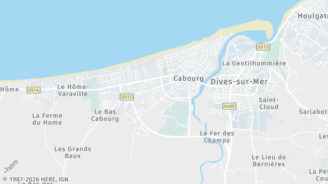 Carte de la zone d'intervention à Cabourg
