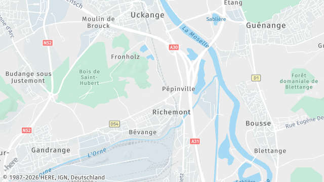 Carte de la zone d'intervention à Richemont