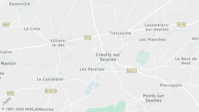 Carte de la zone d'intervention à Creully sur Seulles