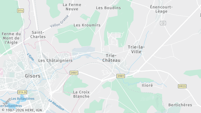 Carte de la zone d'intervention à Trie-Château