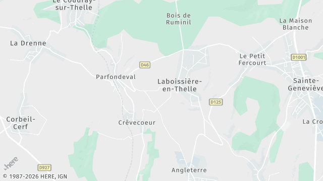 Carte de la zone d'intervention à Laboissière-en-Thelle