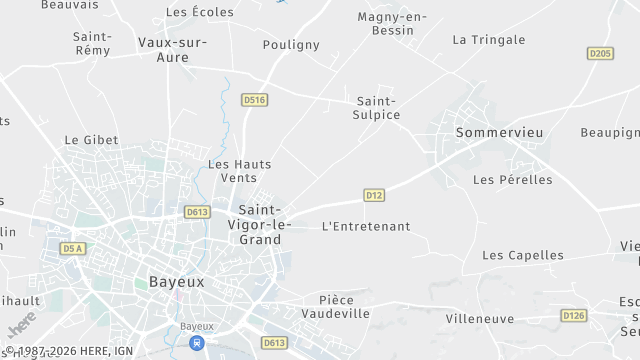 Carte de la zone d'intervention à Saint-Vigor-le-Grand