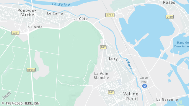 Carte de la zone d'intervention à Léry