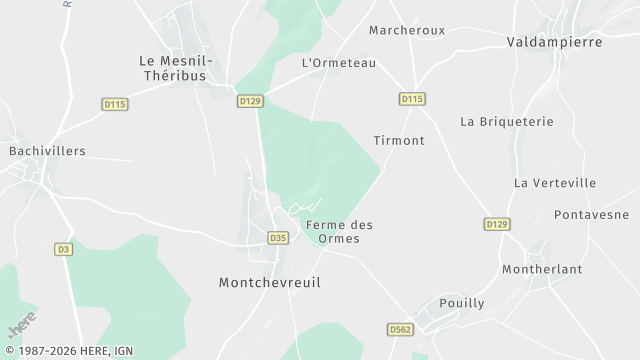 Carte de la zone d'intervention à Montchevreuil