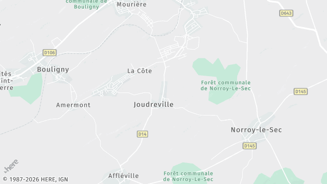 Carte de la zone d'intervention à Joudreville