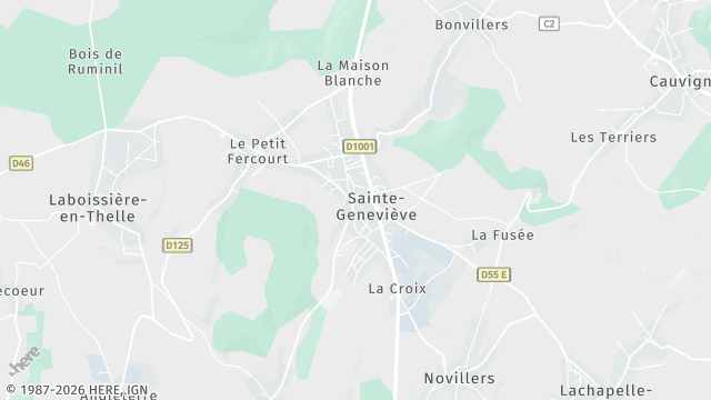 Carte de la zone d'intervention à Sainte-Geneviève