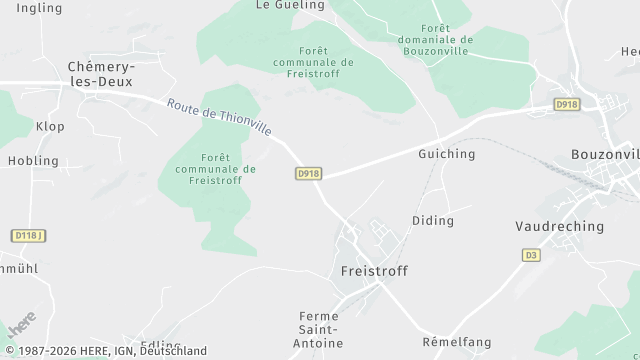 Carte de la zone d'intervention à Freistroff