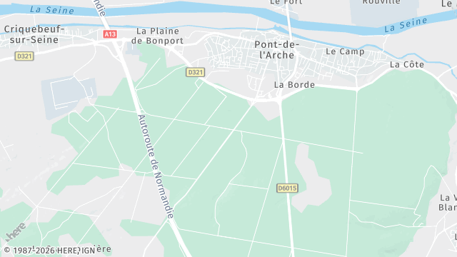 Carte de la zone d'intervention à Pont-de-l'Arche