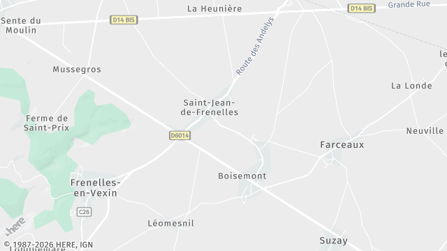Carte de la zone d'intervention à Frenelles-en-Vexin