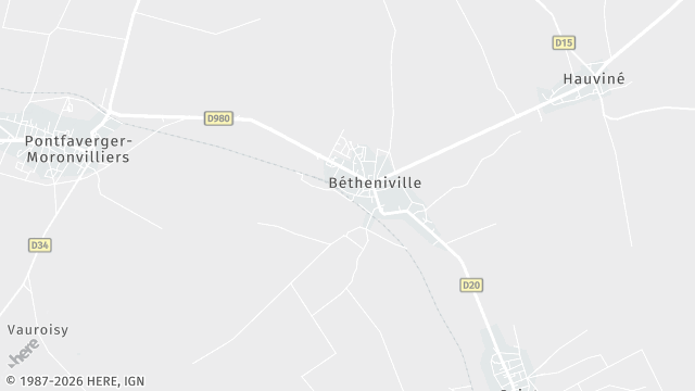 Carte de la zone d'intervention à Bétheniville