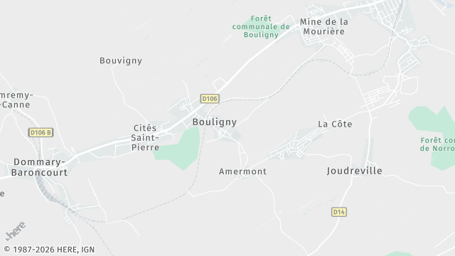 Carte de la zone d'intervention à Bouligny