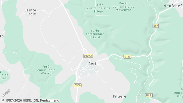 Carte de la zone d'intervention à Avril