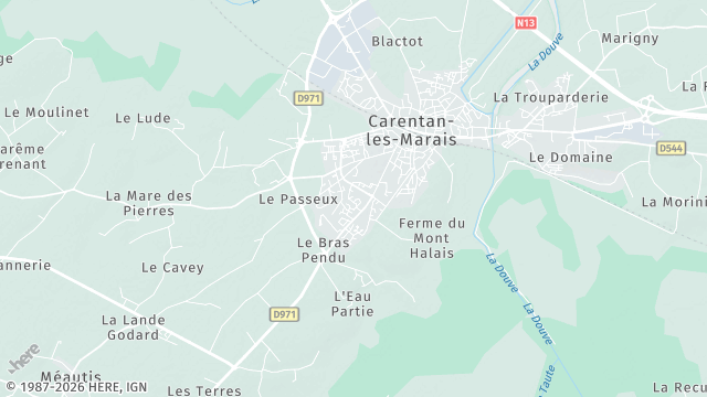 Carte de la zone d'intervention à Carentan-les-Marais