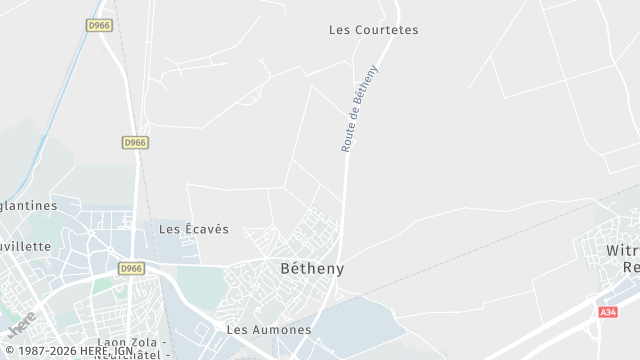 Carte de la zone d'intervention à Bétheny