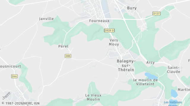 Carte de la zone d'intervention à Balagny-sur-Thérain