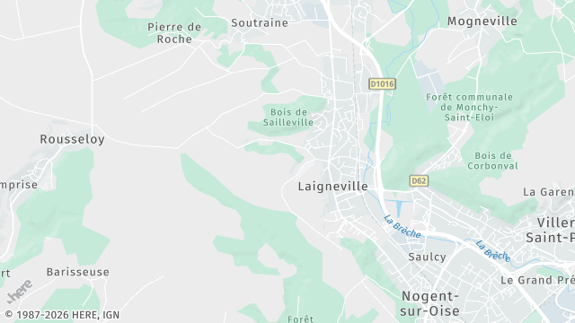Carte de la zone d'intervention à Laigneville