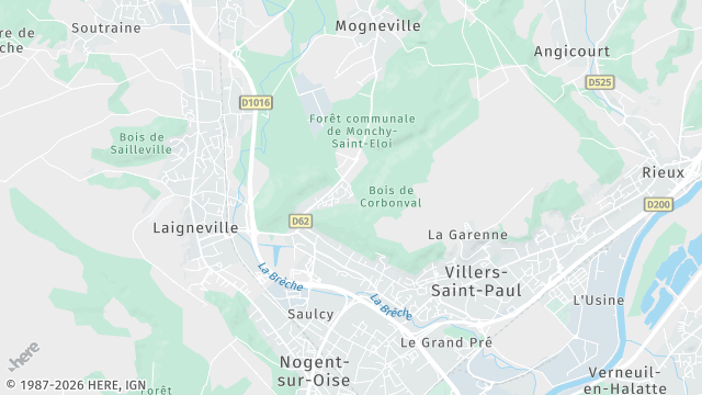 Carte de la zone d'intervention à Monchy-Saint-Éloi