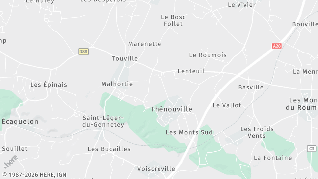 Carte de la zone d'intervention à Thénouville